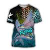 Men's Summer T-shirt Brook Trout Fishing 3D Printed Harajuku Casual Short Sleeve T-shirt Unisex Neutral Outdoor Quick Drying Top