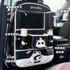 Cartoon Panda Car Backseat Organizer Leather Durable Car Storage Bag