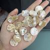 20Pcs, Natural Shell Beads with Holes, Bohemian Handcrafted Round Loose Beads, 2cm, for DIY Necklace Pendants, Jewellery Making, and Festive Crafts