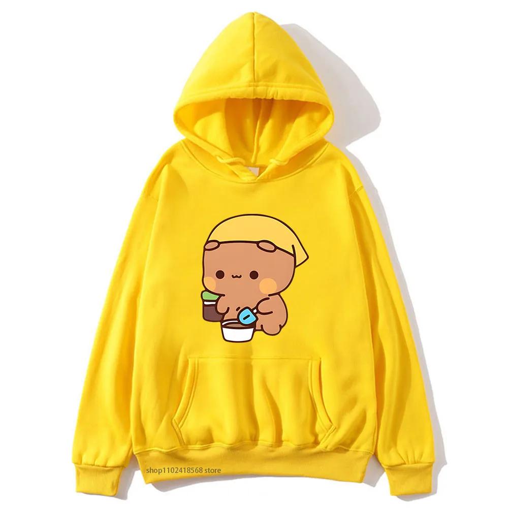 DuDu und BuBu Pflanzen Ihre Blumen Hoodies Niedliche Kawaii Panda Bär Sweatshirts Partnerkleidung Damen Streetwear Herren