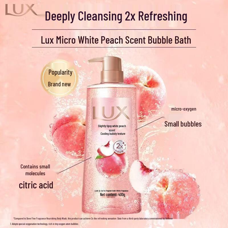 Пузырьковый гель для душа Lux с ароматом белого персика