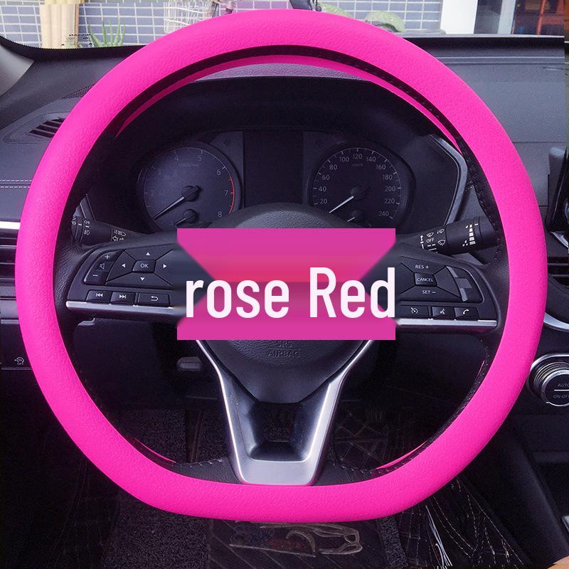 Universal Silicone Steering Wheel Cover - Fashionable, Sweat-Absorbent, Non-Slip, Thin & Soft, Fits All Seasons