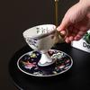220ml Bone China Espresso Cup Saucer Sets Ceramic Black Tea Mug Saucer Afternoon Tea Coffee Cup Saucer Sets Couple Water Cups
