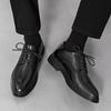 Men's Leather Shoes Men's Autumn and Winter Business Dress Soft Leather Soft Sole Pointed Wedding Groom Lace-up Suit Shoes High-end