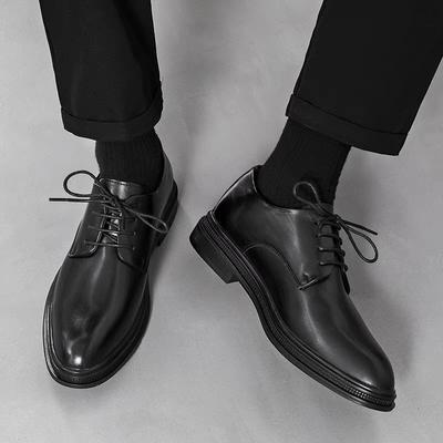 Herren Lederschuhe Herren Herbst und Winter Business Kleidung Weichleder Weichsohle Spitz Hochzeit Bräutigam Schnürschuhe Anzugschuhe High-End