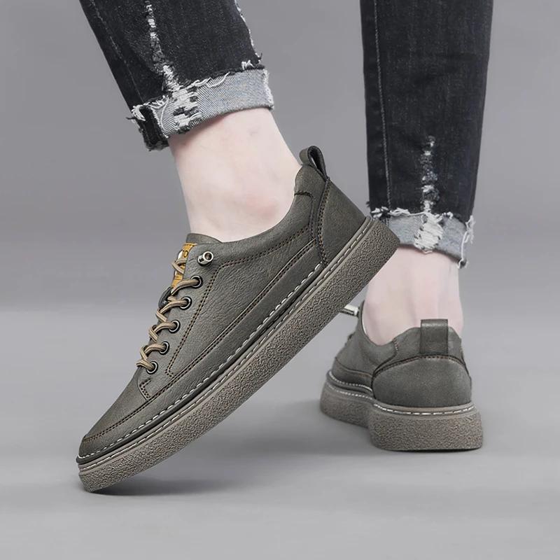 New Genuine Leather Mens Shoes Business Shoes Breathable Casual Shoes Comfortable Walking Sneakers Shoes Male Oxford Shoe