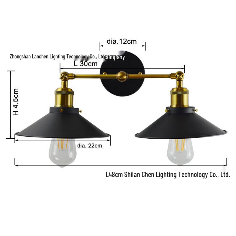 European Retro Decorative Wall Lamp for Hallways and Corridors - Iron Art Industrial Style Mirror Front Cafe Lighting