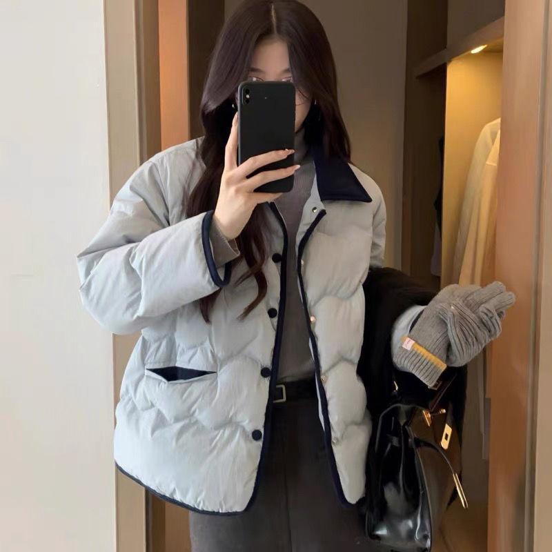 Light and thin cotton-padded clothes women's short splicing new winter cotton-padded clothes small cotton-padded jackets warm jackets