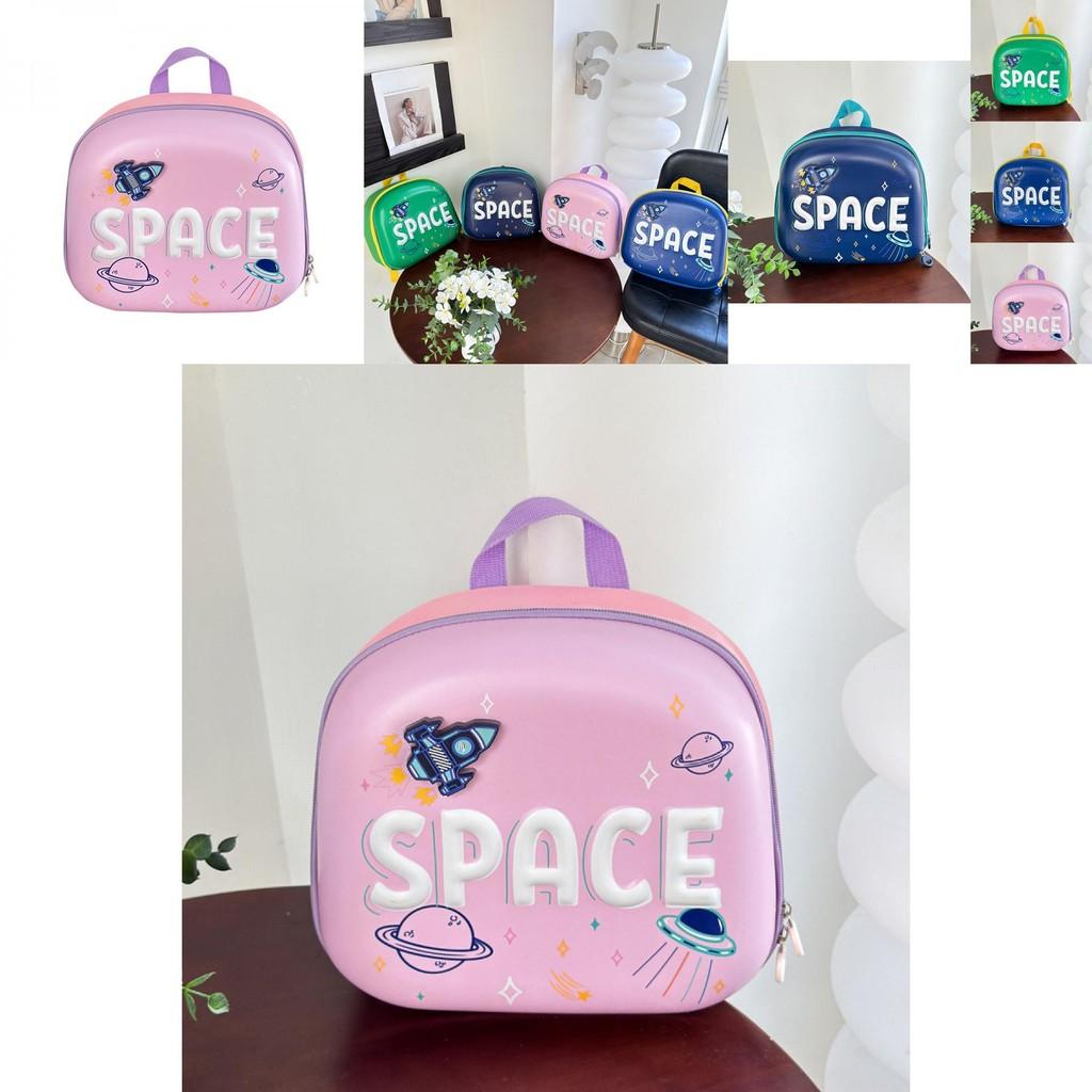 Stylish And Breathable Kids Backpack In Pink Green Or Blue With Rocket Motif