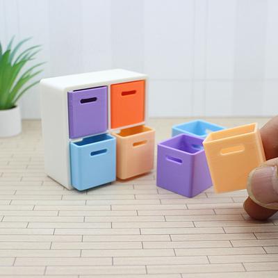 Mini Doll House Miniature Food And Toys Diy Storage Rack Combination Storage Box