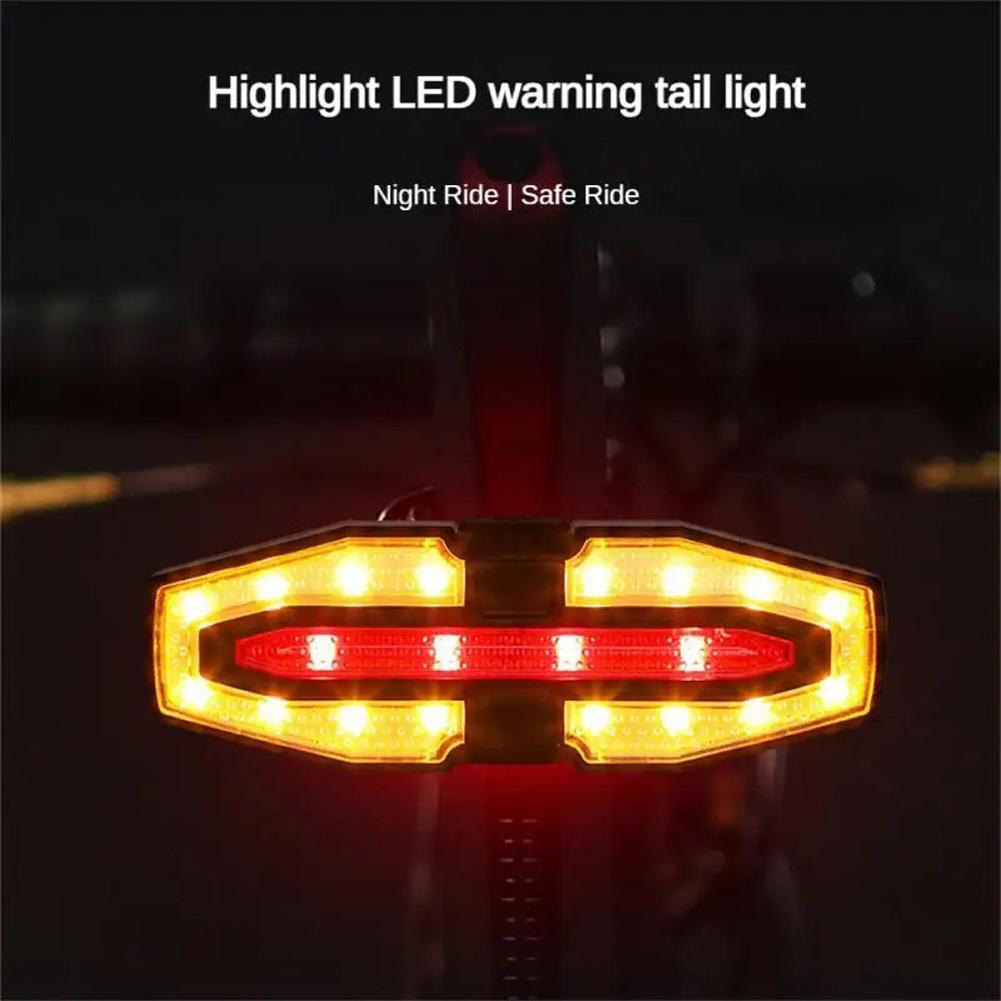 Fanale Posteriore per Bicicletta con Indicatori di Direzione e Luce Freno Automatica, Ricaricabile via USB, Telecomando Wireless, Impermeabile, Luce di Sicurezza per Bici, Luce per Ciclismo