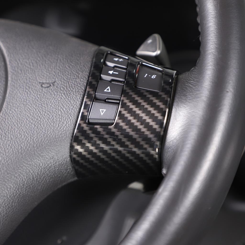 Carbon Fiber ABS Steering Wheel Button Cover Trim For Corvette C6 2005-13