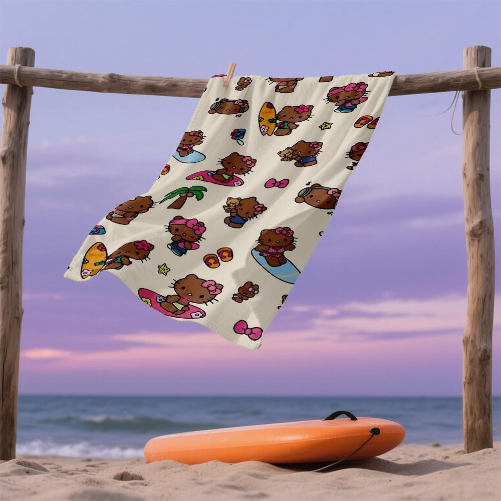 H-Hello-s K-Kitty-s Summer  Travel Beach Towel Super Absorbent Sand Resistant, Microfiber for Swimming Camping Yoga