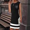 JPNTKY Moda Estiva Primaverile Senza Maniche Girocollo Abiti Casual