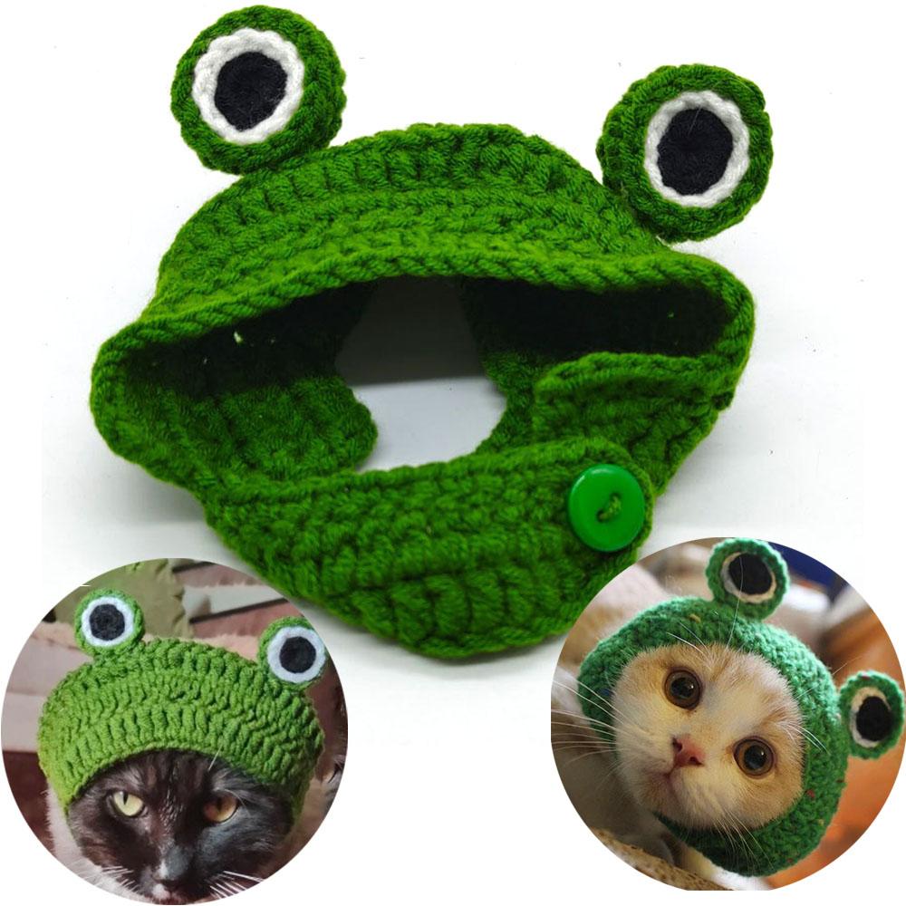 Cute Refined Cat Hat Elastic Autumn Winter Pet Puppy Kittens Knitted Headgear Party Photo Shooting Props Decoration Pets Costume