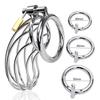 Cock Cage Sex Toys for Men Lockable Stainless Steel Penis Cock Ring Sleeve Lock Male Chastity Belt