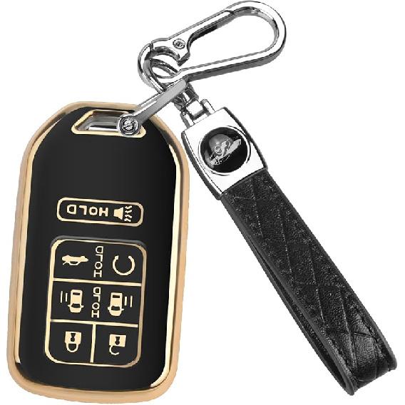 QBUC for Honda Odyssey 7 Button Key Fob Cover Case with Keychain for 2018-2024 Elite Touring EXL Sport EX Case Shell