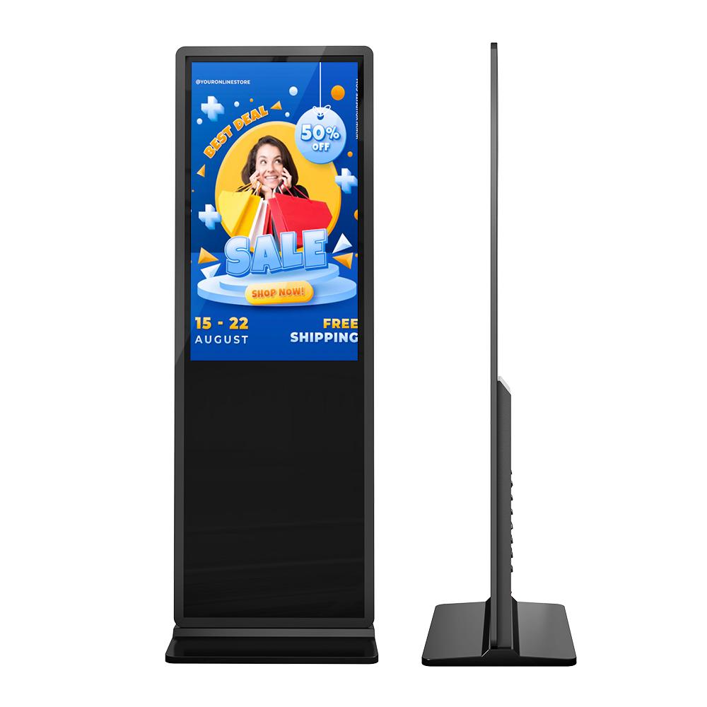 MWE European/US Warehouse 55 Inch Floor Standing Indoor Lcd Digital Signage Advertising Machine Media Playback  Touch Android