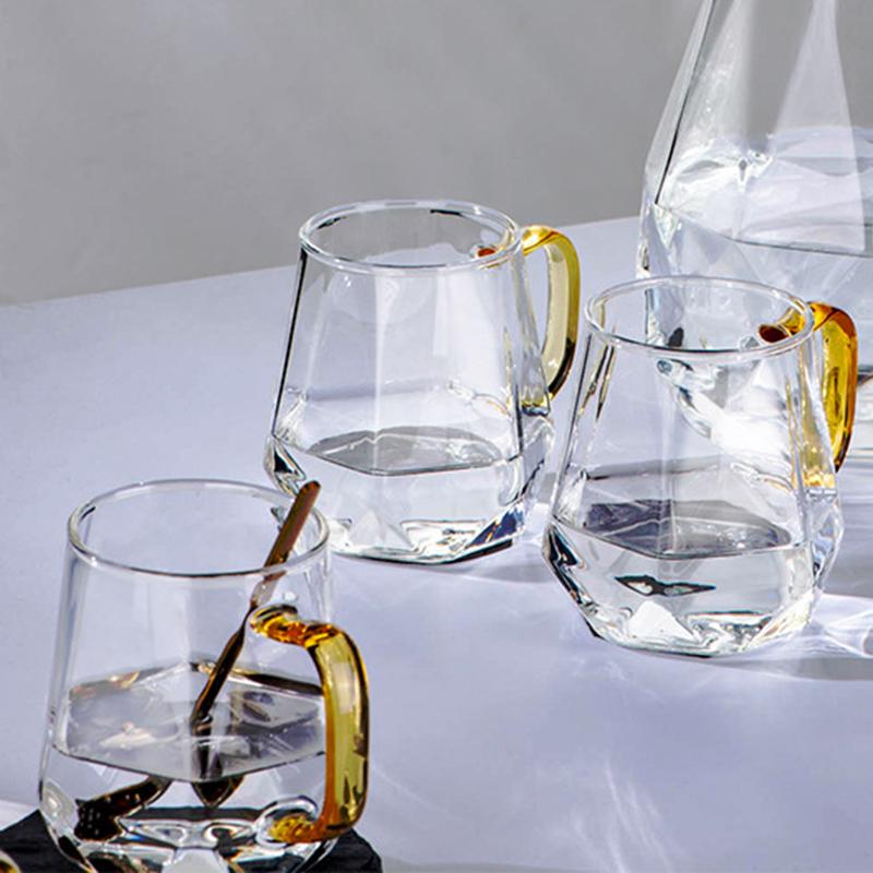 2pcs Coffee Mugs Glass Cup Sets Drinkware Luxury Wedding Gifts Wine Glasses Drinks Glassware Cup for Coffee Tea Juice Water Cups
