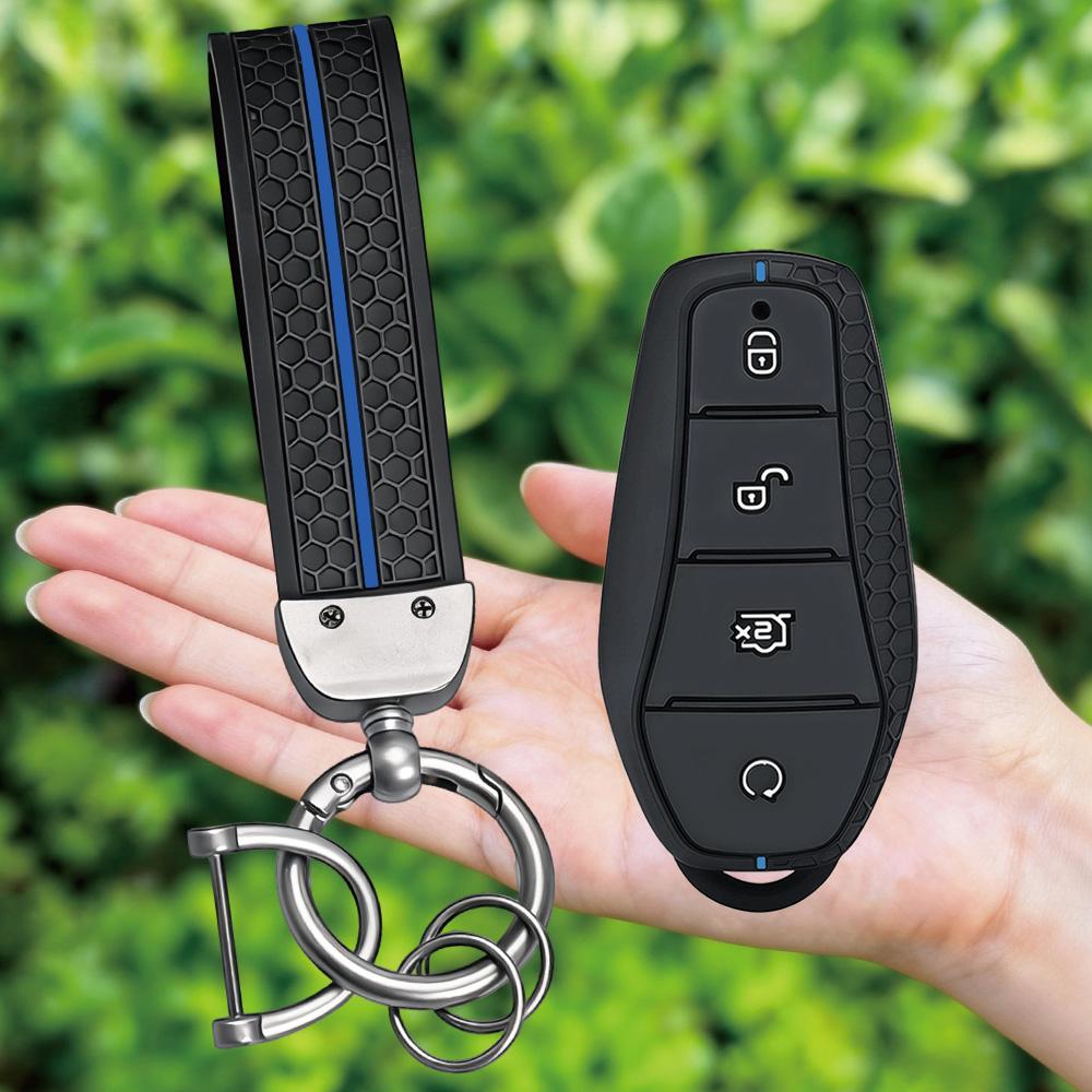 Keychain Silicone Car Remote Key Case FOB Shell for BYD Atto 3 Han EV Dolphin Song PRO Max Tang DM Yuan Dolphin E2 Qin PLUS