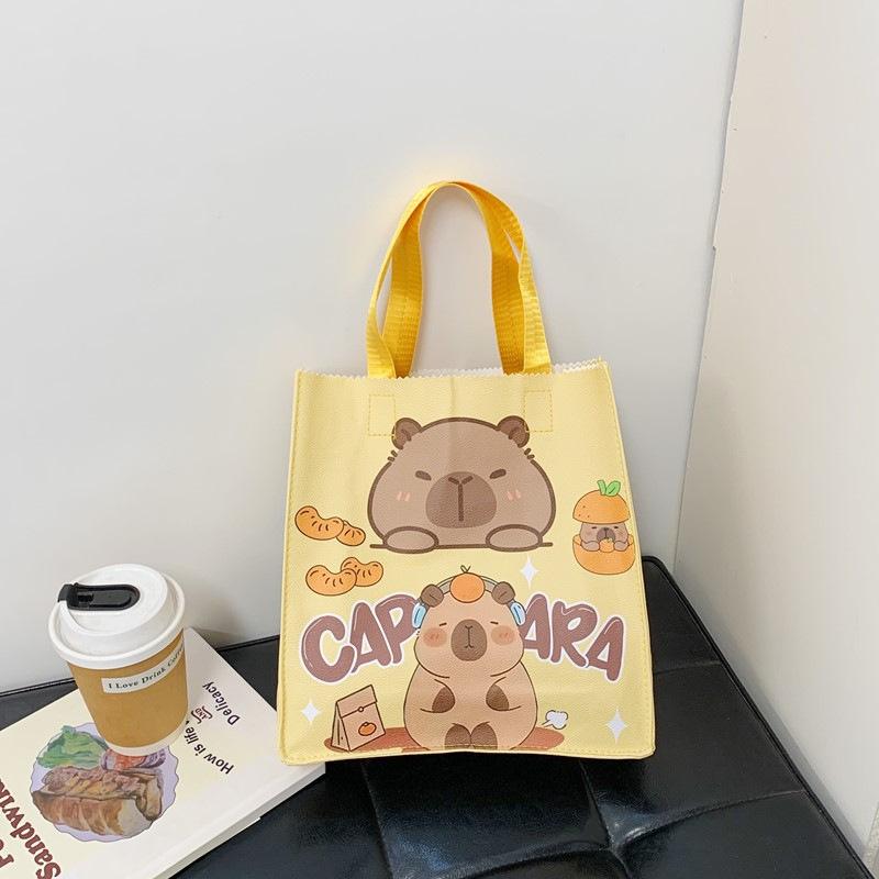 Large Capacity Handbag Simple Animation Cartoon Printing Handbag Shopping Bag Cute Cartoon Commuter Women's Bag