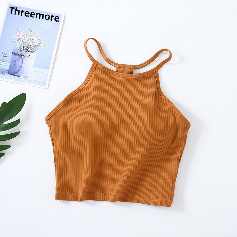 

Женская майка с лямкой через шею, с подкладкой из хлопка и бретельками-спагетти Small