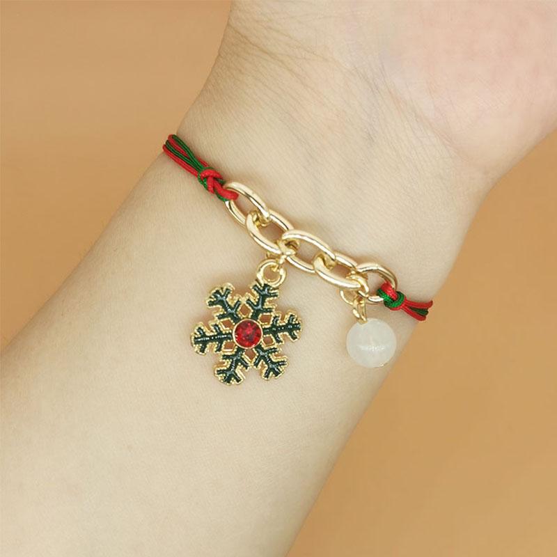 Charm Weave Lanový přívěsek Náramek Elk Sněhulák Slitina Řetízek Nový rok Vánoční dárek Šperky