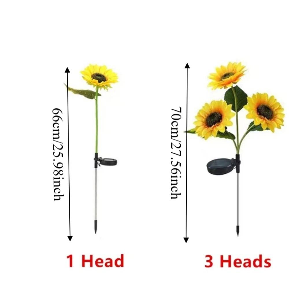 Solar Powered LED Solar Sunflower Lights Waterproof LED Light Landscape Lamp Simulation Design Outdoor Deco Flower Light