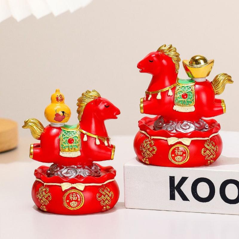 1 Peça Mascote do Ano do Cavalo Guochao Cavalo Ornamento para Decoração de Casa Ornamento para Mesa de Escritório Presentes Criativos Companheiro Cavalo do Zodíaco