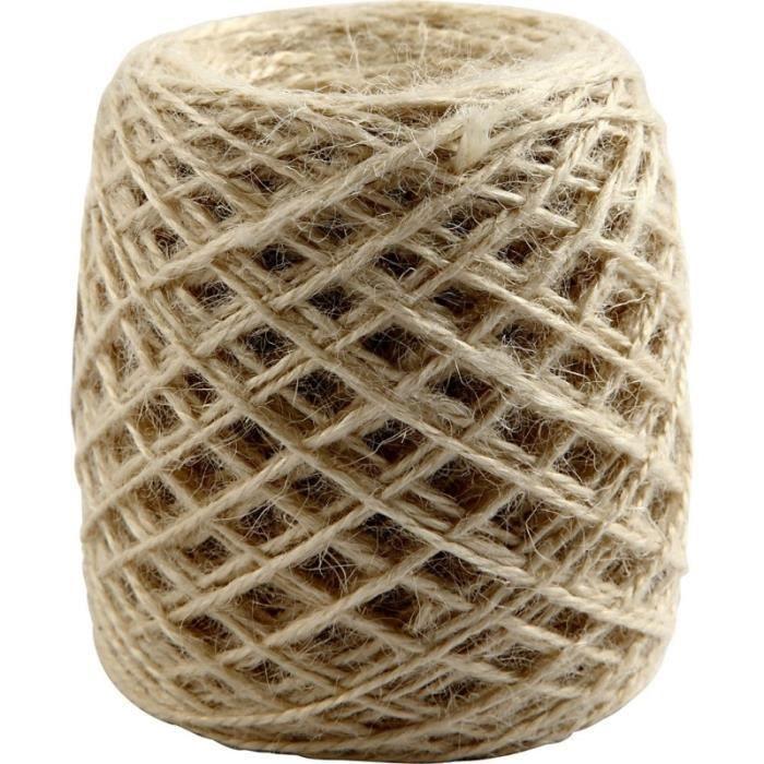 Ficelle de chanvre naturelle 1-2 mm - Naturel - 150 m