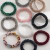 Crystal Beaded Dopamine Color Hair Tie for Women, Simple Versatile High Ponytail Dual-use Bracelet Sweet Hair Accessory