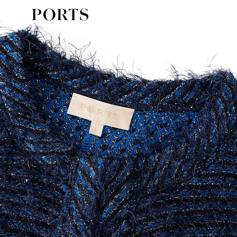PORTS Women's 2021 Fall/Winter Solid Round Neck Sweater