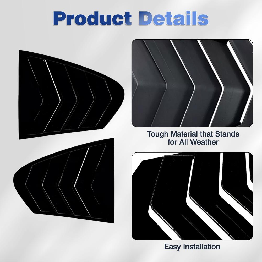 For BMW 5 Series F10 525i 530i 2011-2017 2Pcs Car Rear Window Side Louver Shutter Cover Vent Scoop Blinds Trim Spoiler