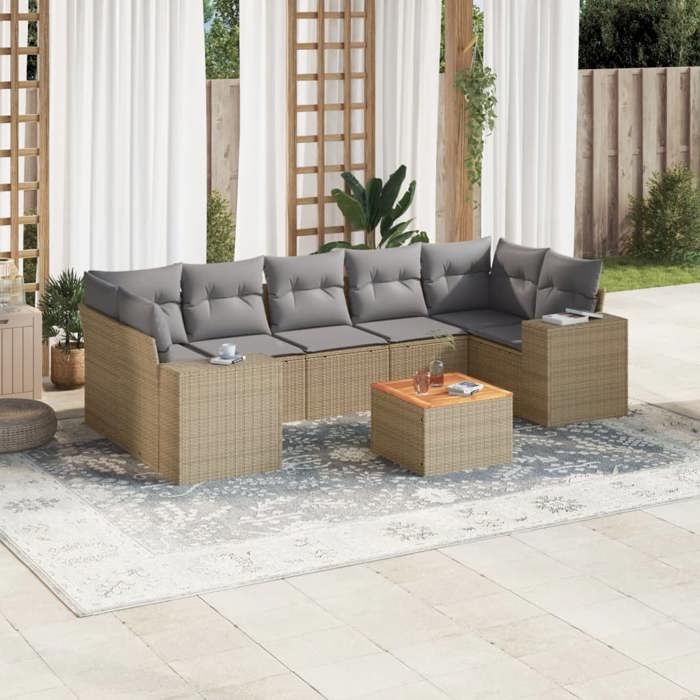 VidaXL Garden Lounge Set with Cushions 8 Pcs, Sofas and Patio Table, Outdoor Furniture Set Patio, Modern, 3257690