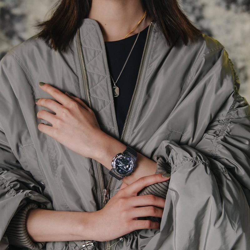 Casio all-metal series-disc series dual display waterproof quartz movement resin strap Japanese and Korean watch women's watch purple GM-S114GEM-1A2PR