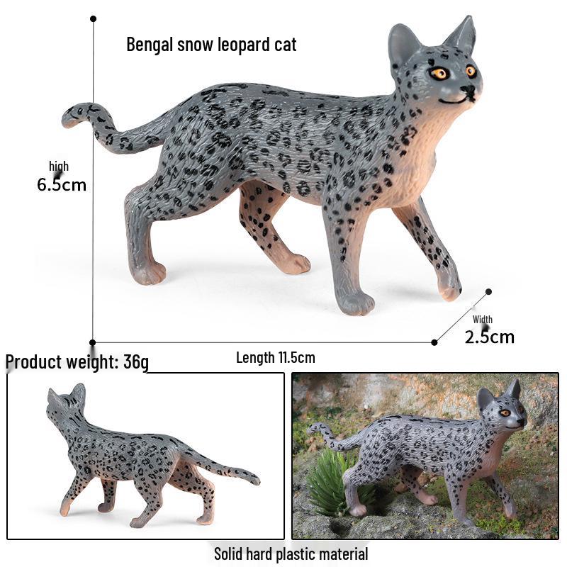 Realistic Wild Bengal Snow Leopard Cat Model Ornament for Kids