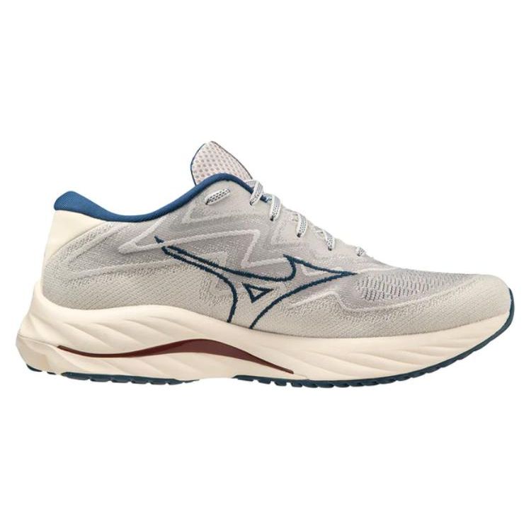 Mizuno Wave Rider 27 Fashion Comfortable Fabric Shock Absorption Breathable Low-Top Training Running Shoes Men Sneaker Off-White J1GC237505