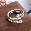 Cute 925 Sterling Silver Bead Ring for Women Men Lady SIZE 8 Stylish And Minimalist Design Perfect for Daily Use, Birthdays