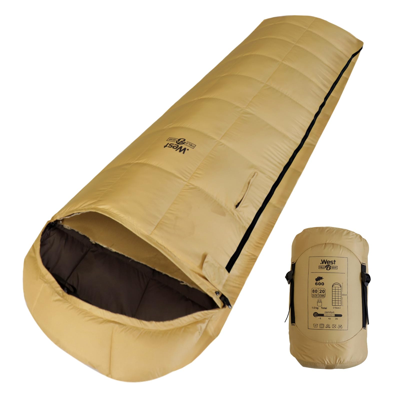 

Спальный мешок Все Максимальная Температура Использования Товары для Предотвращения Катастроф, Сезон, Кемпинг, Пух, Компактный, -5℃, (бежевый) бежевый