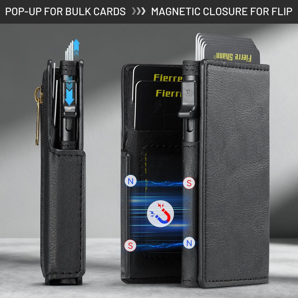 RFID Anti-Theft Aluminum Pop-Up Multi-Card Holder for Men