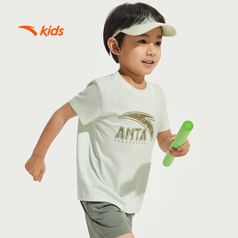Anta Boys' 2025 Summer Breathable Cotton Short Sleeve T-Shirt A52527114