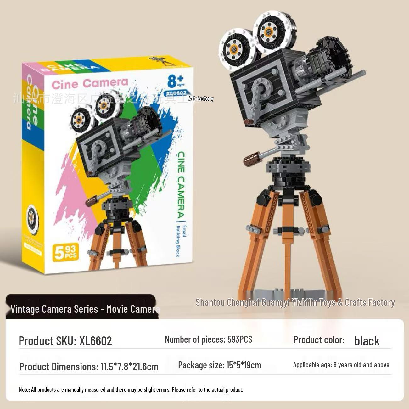 Retro Polaroid Camera Model Ornament Toy Compatible with Lego Bricks