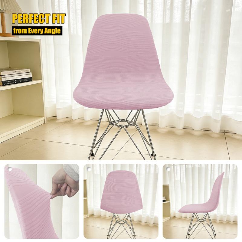Nordic Knitted Short Back Chair Cover Adjustable Dining Room Seat Protector for Bar and Party