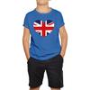 Uk Flag Heart Shape Battle Of Boyne's Queen Platinum Jubilee British Royal Kids Tee