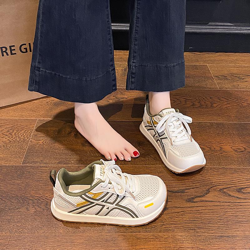 Thick-soled Mesh German Training Shoes Women's 2025 New Summer Versatile Breathable Casual Sports Forrest Gump Shoes Lightweight Dad Shoes