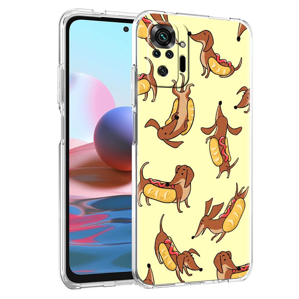 Clear Case For Xiaomi Redmi Note 10 9 8 Pro 9S 10S 7 K40 9A 8T 9C 9T 8A Silicone Phone Cover Soft Shell Dachshund Silhouette Dog