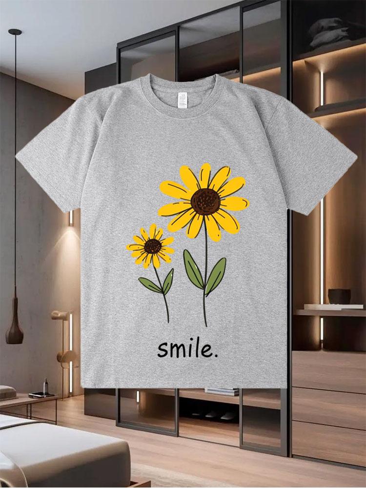 Men's New Printed Short-Sleeve T-Shirt for Summer a Fashionable Loose Pure Cotton Short-Sleeve Top