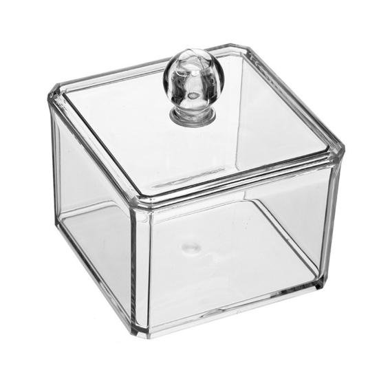 

Коробка для хранения, акриловая с крышкой, хлопковая коробка для снятия макияжа, многофункциональный ватный тампон, комод, косметический хлопковый органайзер Single Layer