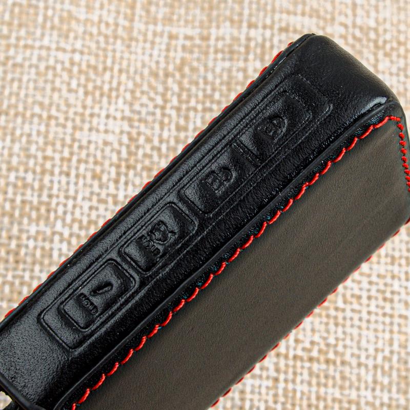 Black PU Leather 4 Buttons Key Fob Cover Case Holder Chain Fit for Mazda 3 6 CX4 CX5 CX8 CX9 CX-30