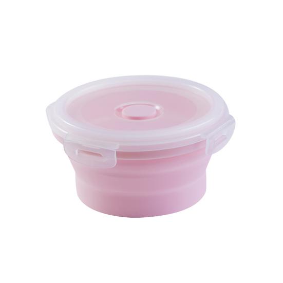 350/500/800/1200 ml runde Silikon-Lunchbox, mikrowellengeeignet, faltbar, versiegelter Deckel, tragbarer Kühlschrank, Bento-Lebensmittelbehälter, Küchenbedarf